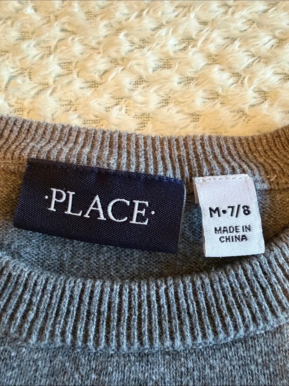 The Children's Place Striped Crewneck Sweater in Gray & Beige